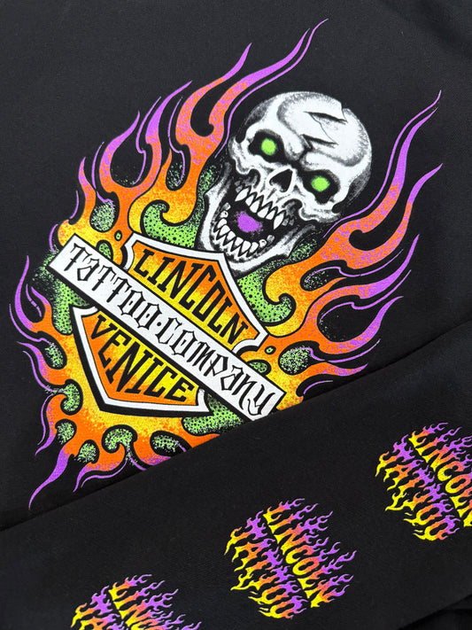 Lincoln Shield and Flames